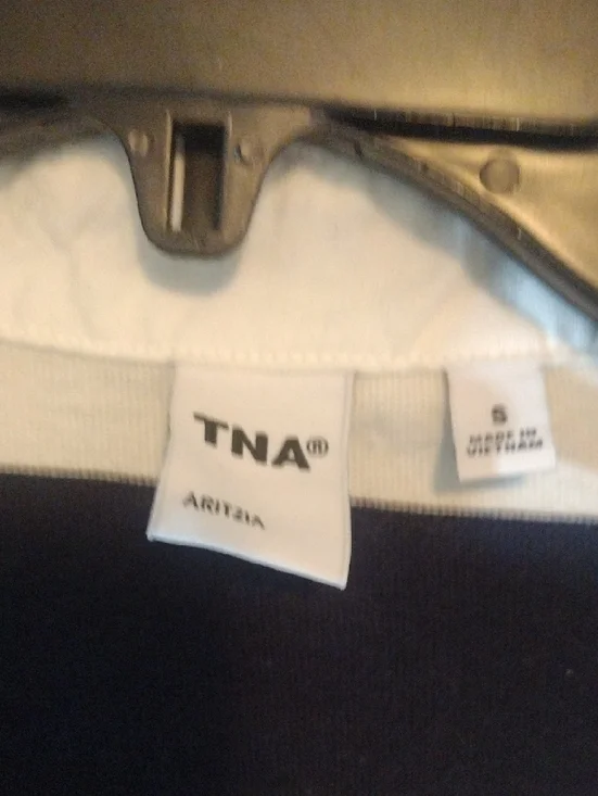 Aritzia TNA Striped Rugby Sweater in Navy and Cream - Women - Picture 4 of 5